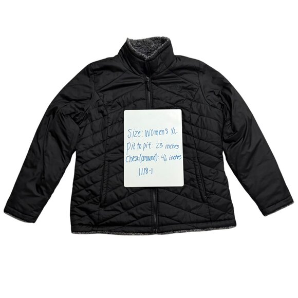 The North Face Black Puffer Jacket, Lined with Super Soft Faux Fur - Picture 2 of 4